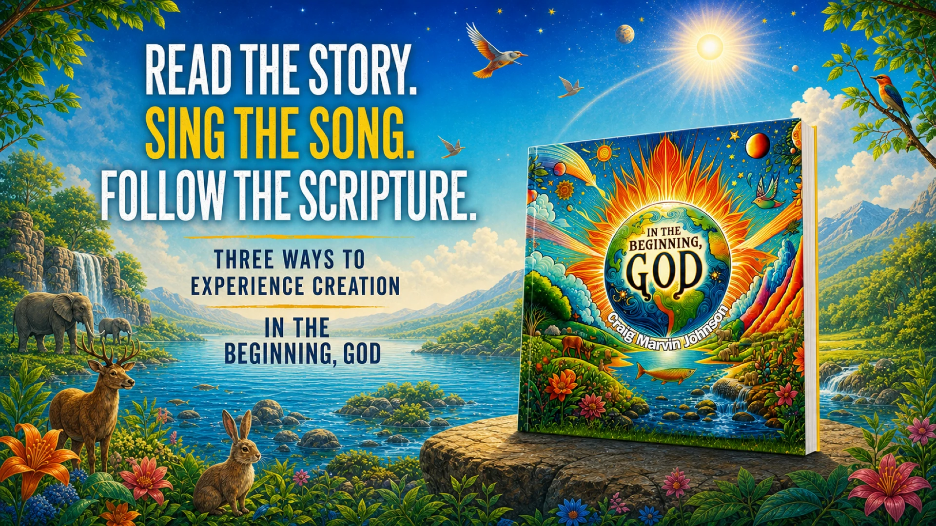 In The Beginning, God landscape campaign visual 2